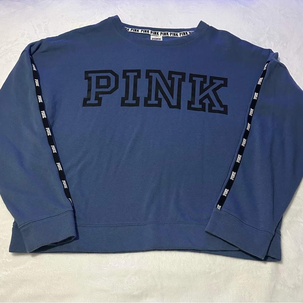 Women PINK by Victoria's Secret Blue Crewneck Sweatshirt Size Large